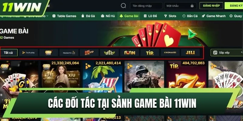 Các đối tác phát triển game tại nhà cái 11WIN 