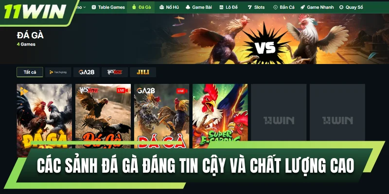 Các sảnh đá gà đáng tin cậy và chất lượng cao