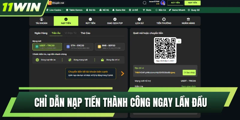 Chỉ dẫn nạp tiền tại nhà cái thành công ngay lần đầu